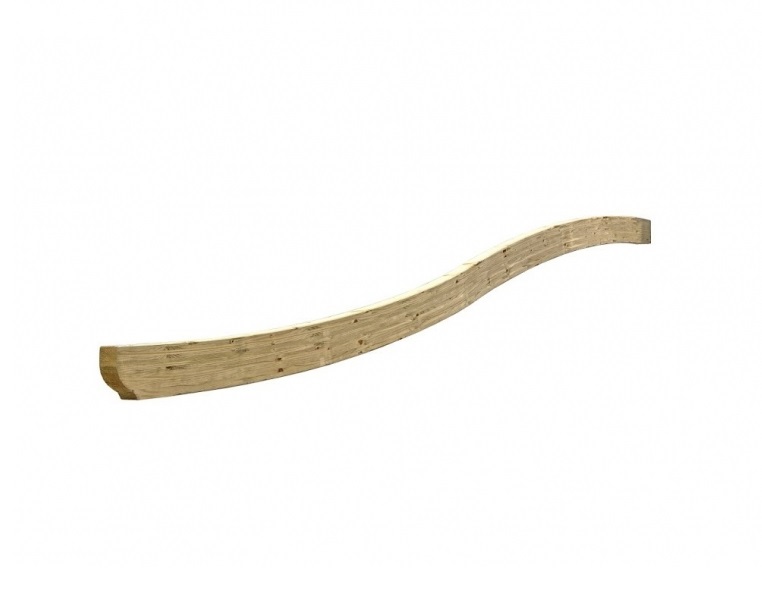 łuk drewniany z drewna klejonego typu omega do zadaszenia tarasu